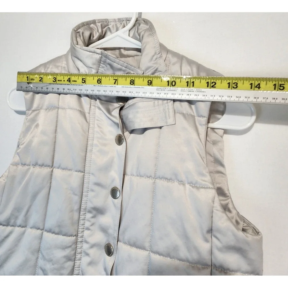 Lauren Ralph Lauren Women's Elegant Cozy Puffer Vest Metallic Silver Size S